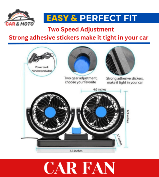 Dual Head Car Fan